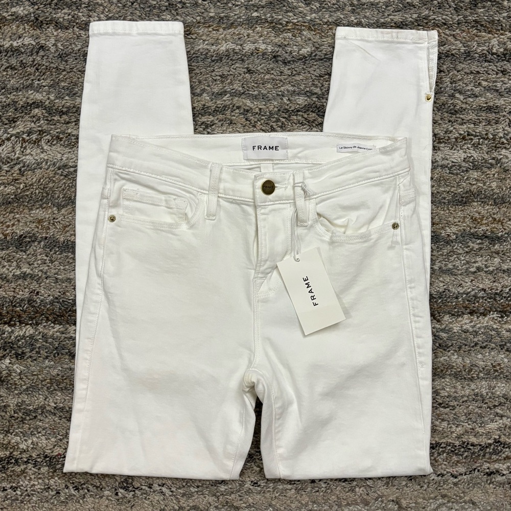Frame Skinny Split Hem Jeans Sz 26 NWT | Frame Le Skinny de Jeanne Crop Jeans -